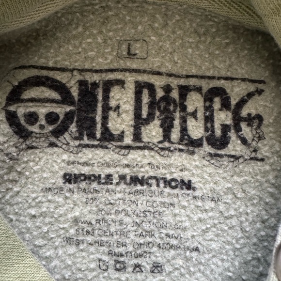 One Piece Green Graphic Pullover Hoodie Crunchyroll Size L - Picture 8 of 9